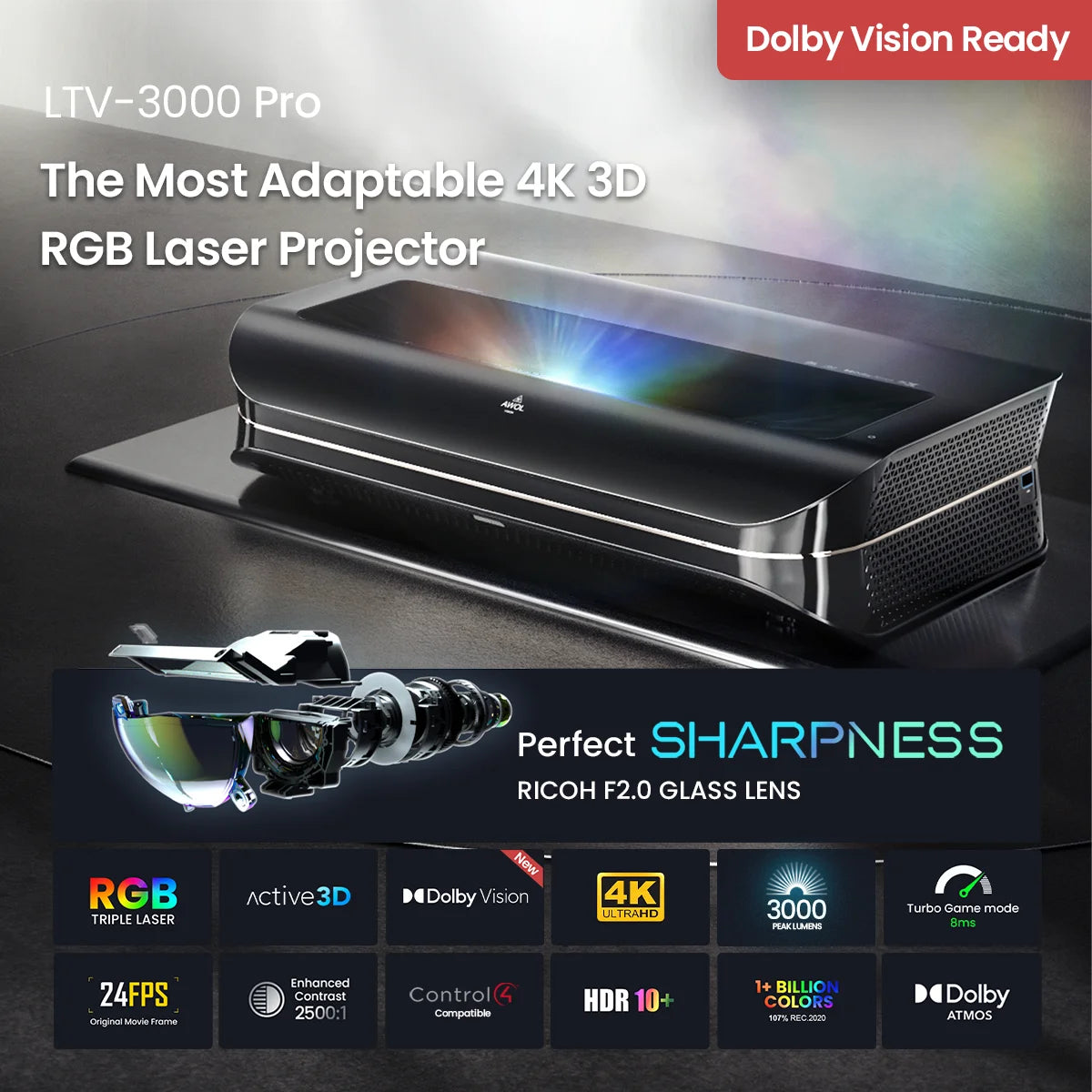 4K UHD Ultra Short Throw Triple Laser Projector G660778