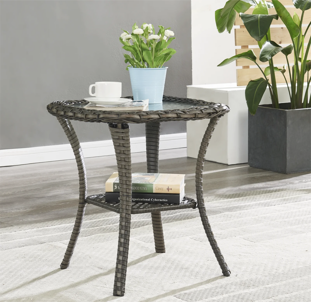 3-Piece Outdoor Swivel Gliders with Side Table V320