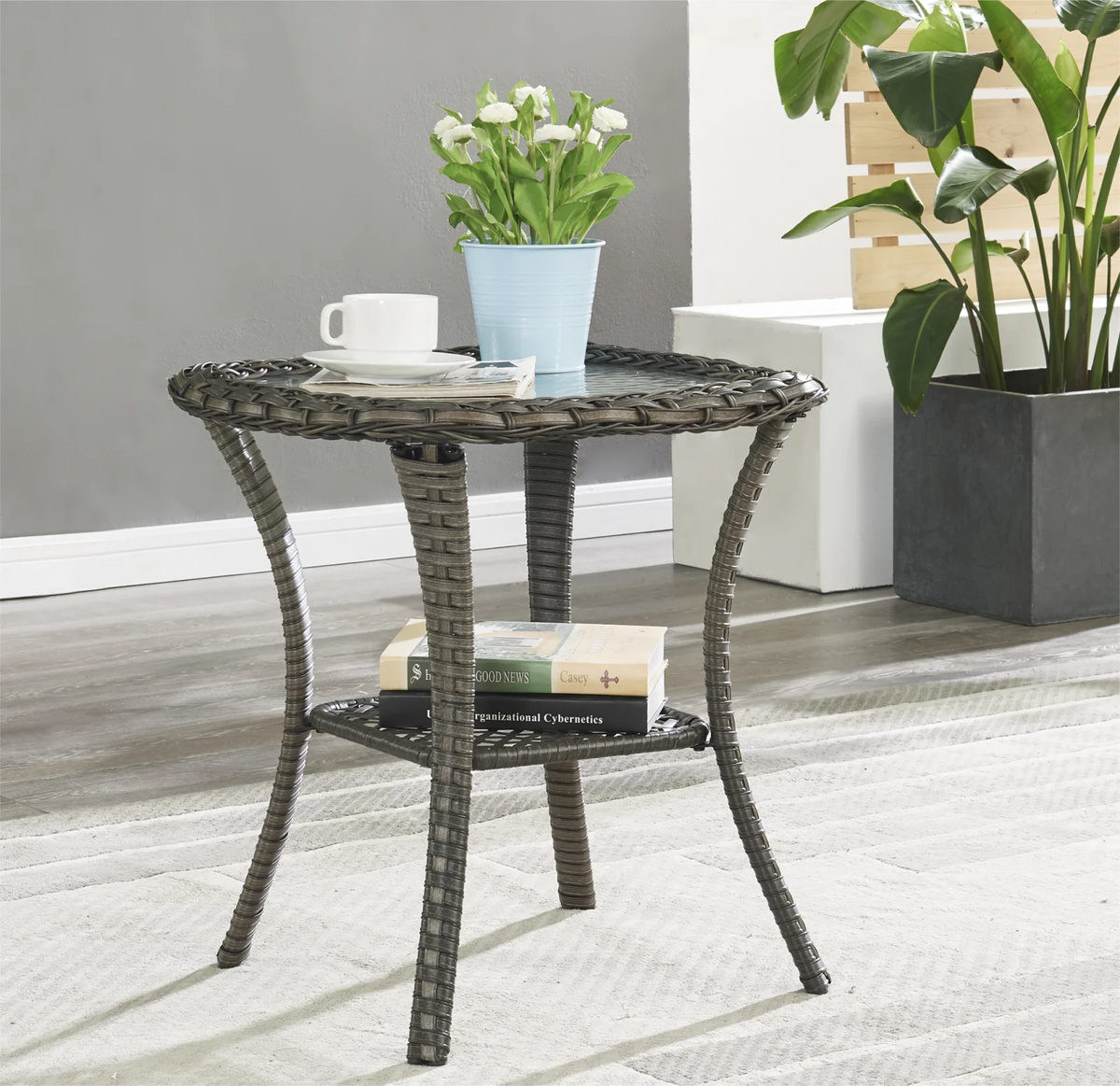 3-Piece Outdoor Swivel Gliders with Side Table V320