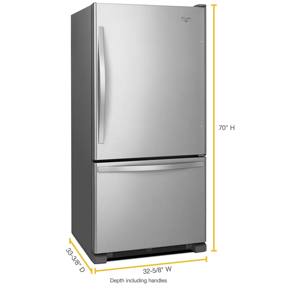 Bottom-Freezer Refrigerator with Glass Shelves 22 Cu. ft T887