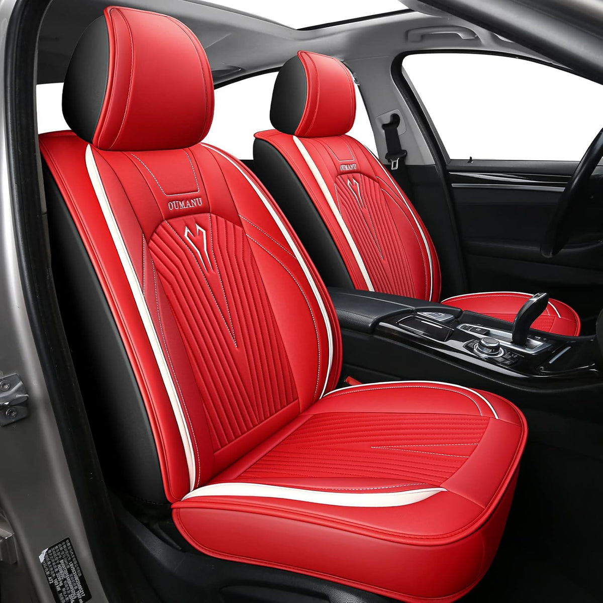 Pink PU Leather Car Seat Covers Full Set G840930