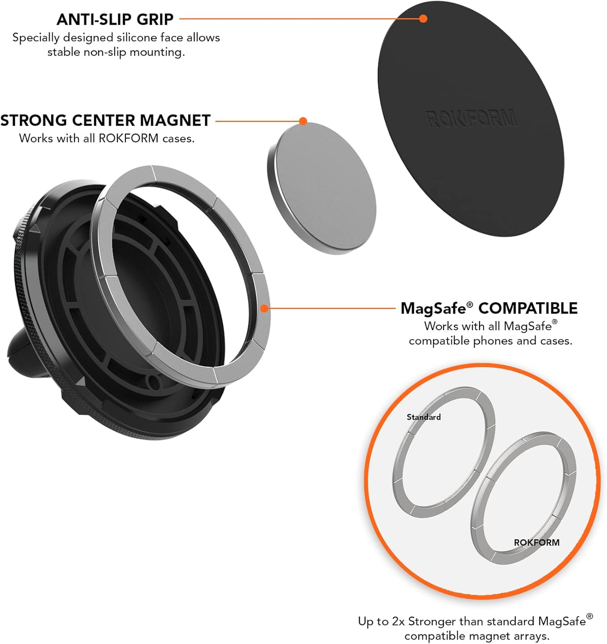 Black Aluminum Air Vent Phone Mount E7190