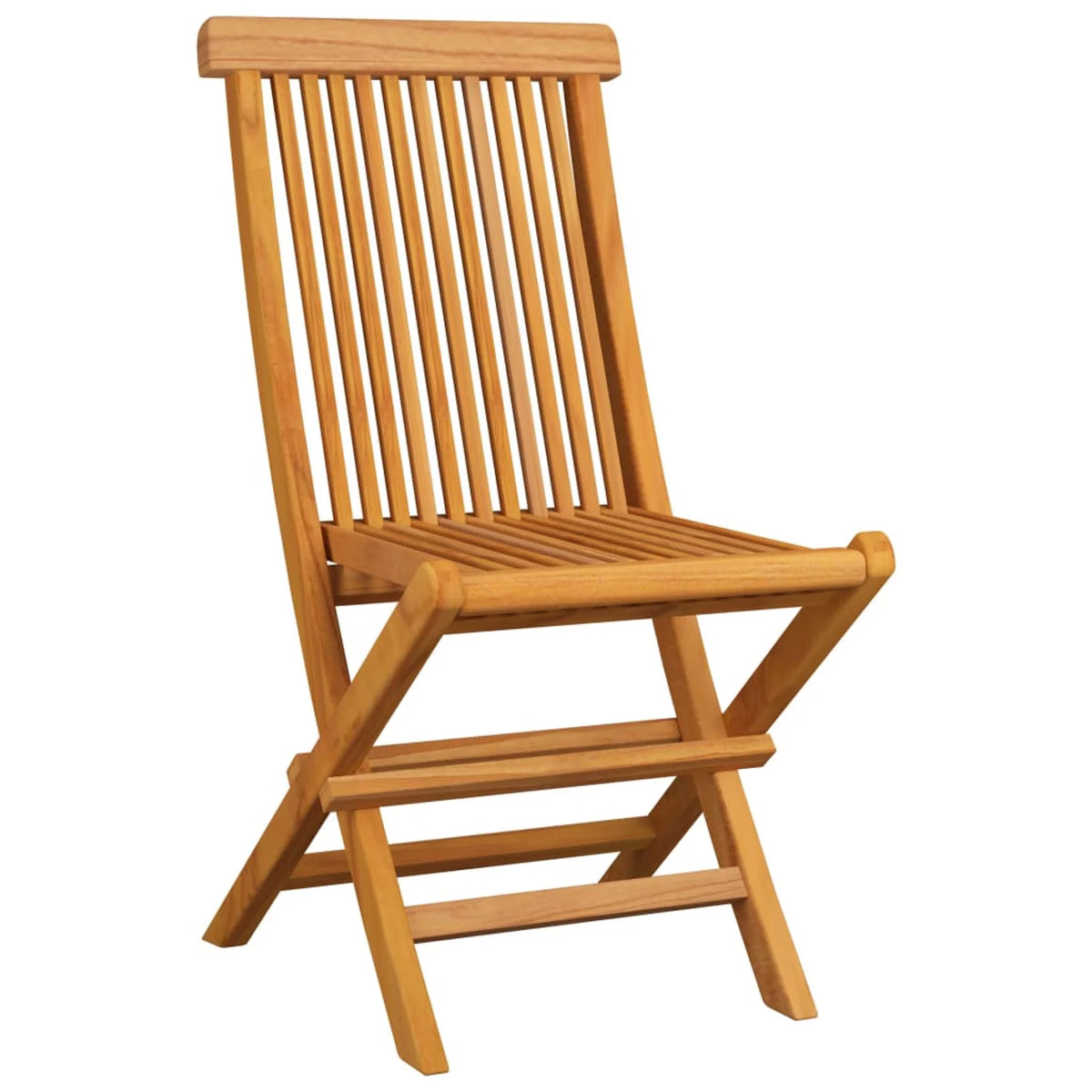 Set of 4 Wooden Foldable Outdoor Dining Chairs with Green Cushion Y8283
