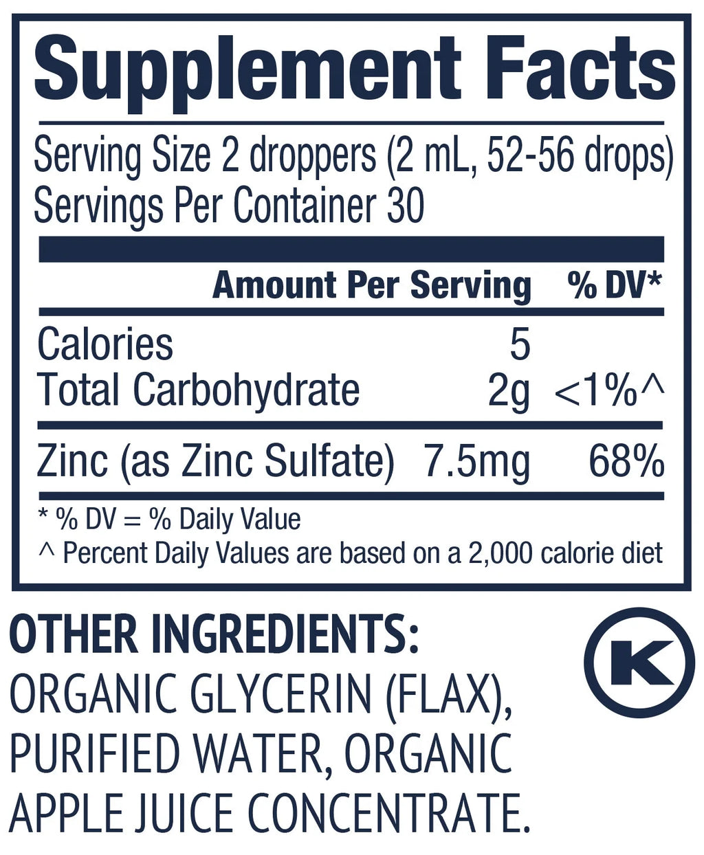 Organic Liquid Zinc Trial Size S87910