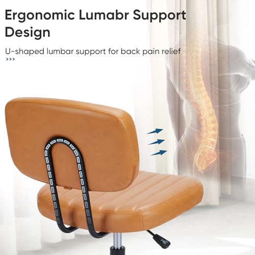 Deep Brown Height Adjustable PU Leather Swivel Office Chair R1393