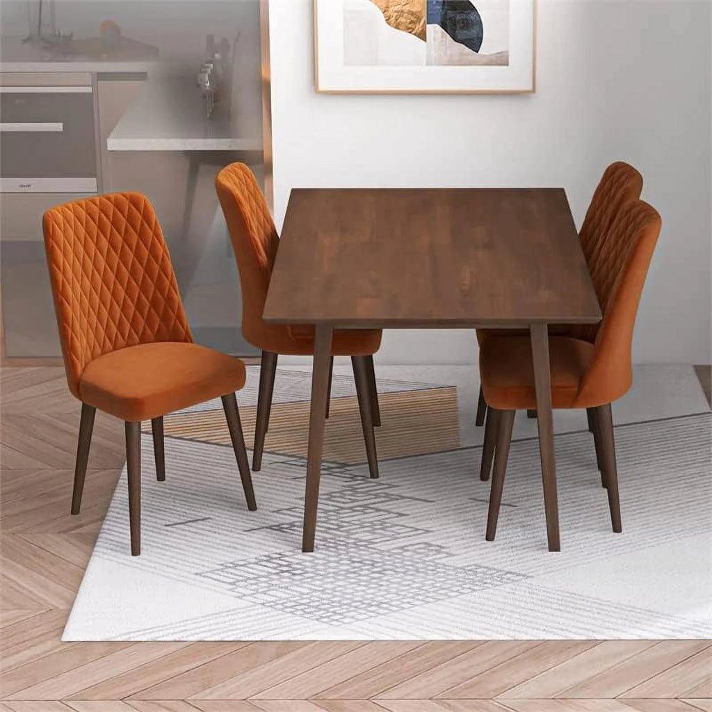 47 Inch Brown Walnut Dining Table Q1557
