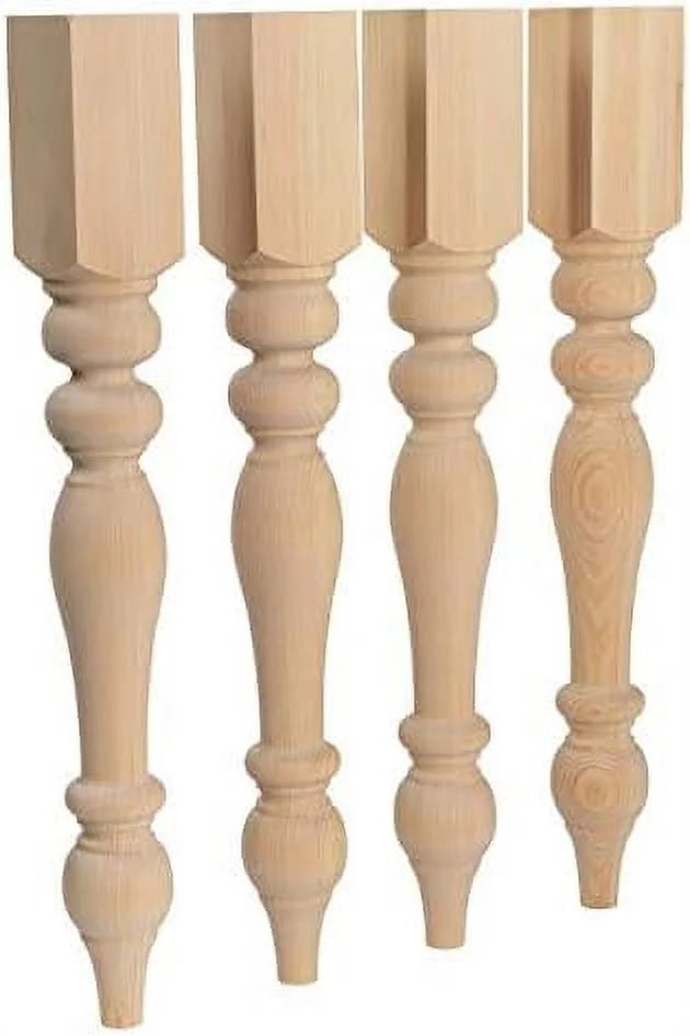 Unfinished Turned Table Legs Set Of 4 P855