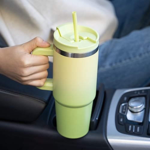 30 oz Stainless Steel Insulated Tumbler With Handle Lid And Straw I3451
