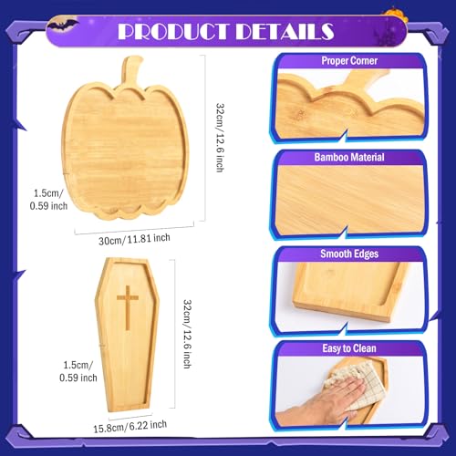 2 Pcs Christmas Tree and Santa Hat Shaped Wooden Serving Platters I87985