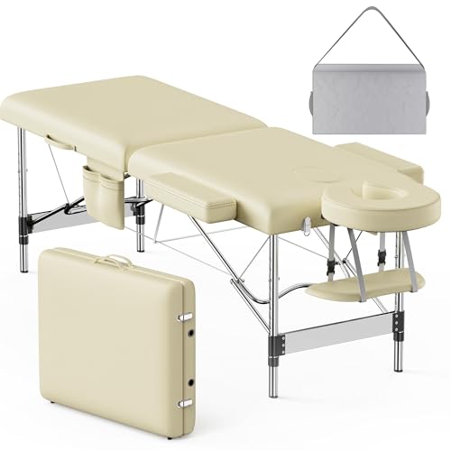 Portable 2-Fold Black Massage Table with Carrying Bag B7901