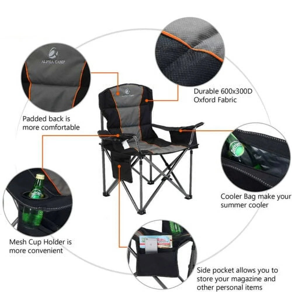 Heavy Duty Oversize Folding Camping Chair with Cup Holder J880230