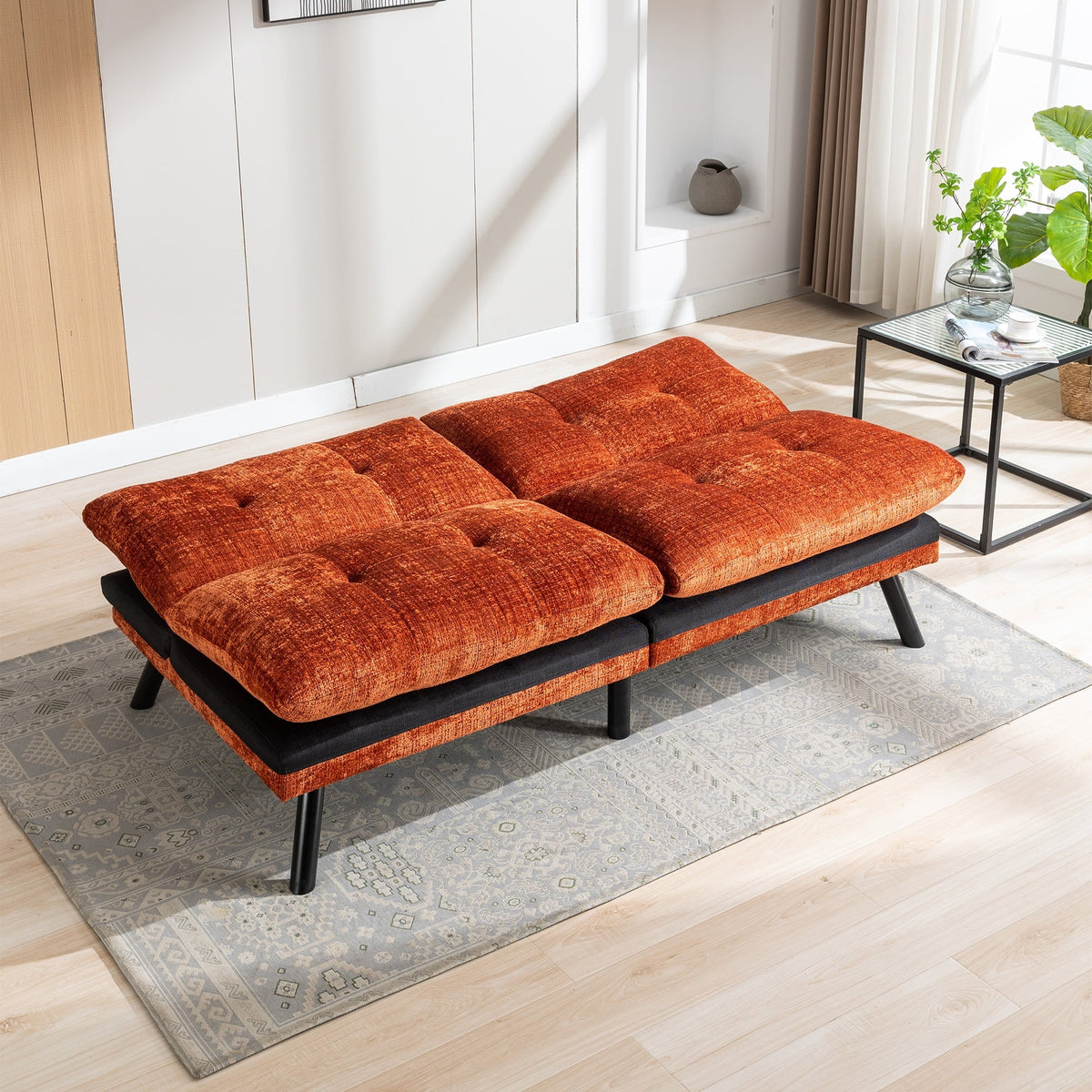Orange Convertible Sofa Bed G956182