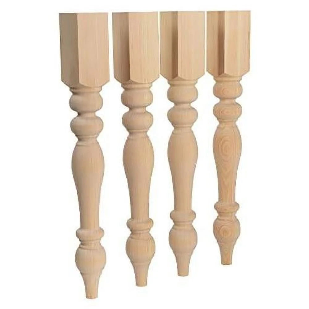 Unfinished Turned Table Legs Set Of 4 P855