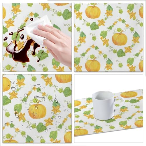 Fall Gourd Pattern Faux Leather 12 X 18 Inch 6Pc Placemat Set S17851