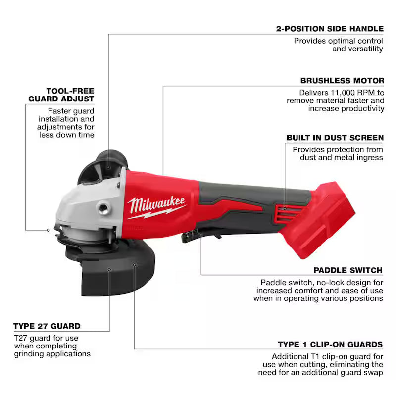 18-Volt Lithium-Ion Brushless Cordless 4-1/2 in./5 in. Grinder X723