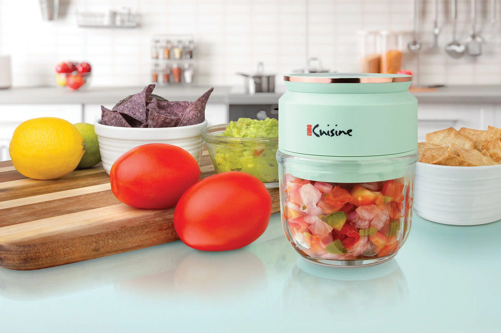 Green Mini Cordless Rechargeable Chopper with Glass Bowl G266125