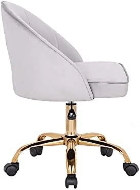 Velvet Home Office Desk Chair with Gold Metal Legs Q233602
