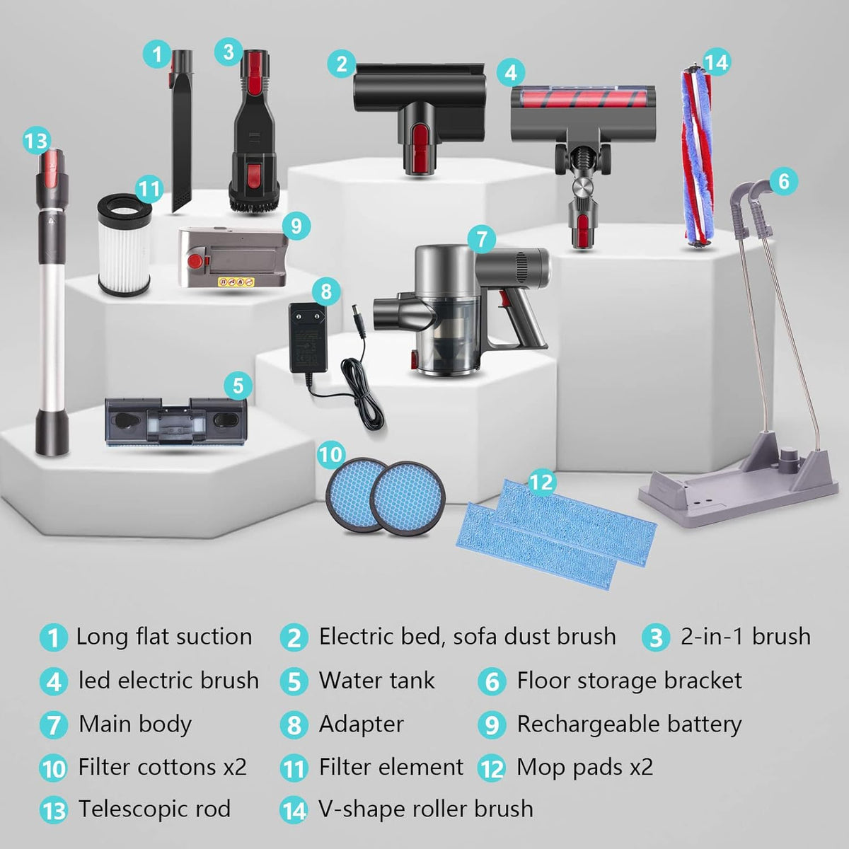 Cordless Vacuum Cleaner 27KPa 380w Brushless Motor Stick Vacuum 11 in 1 K880586