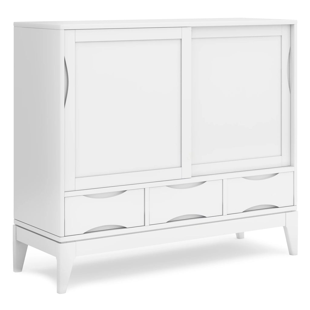 White Solid Hardwood Storage Cabinet I53444