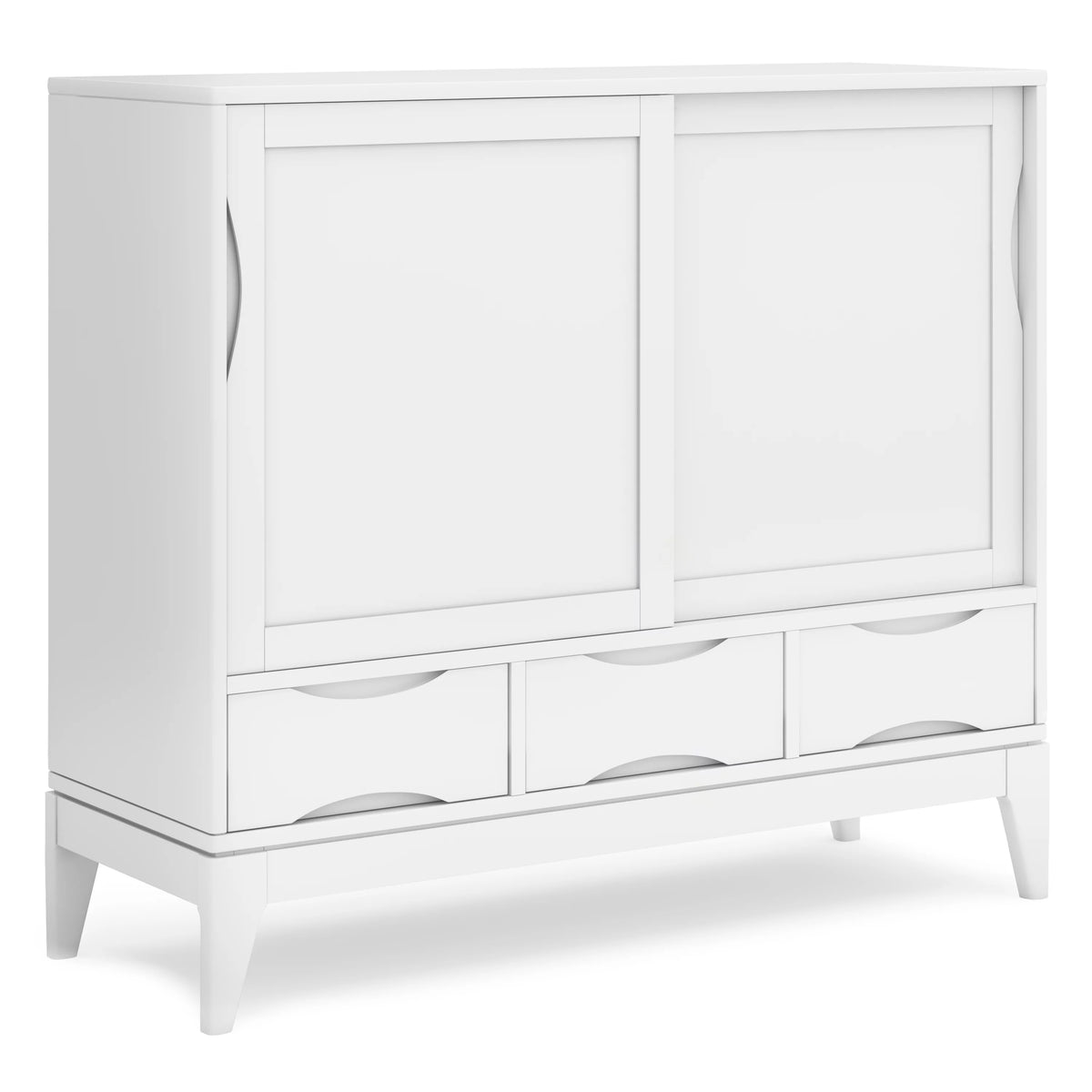 White Solid Hardwood Storage Cabinet I53444