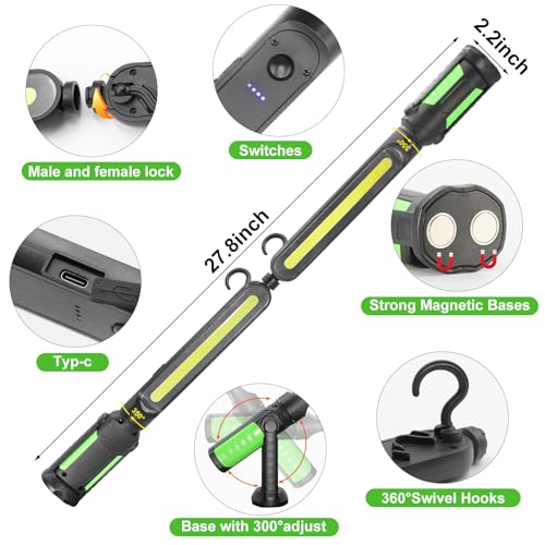 2400LM Rechargeable LED Work Light with Hooks S46548