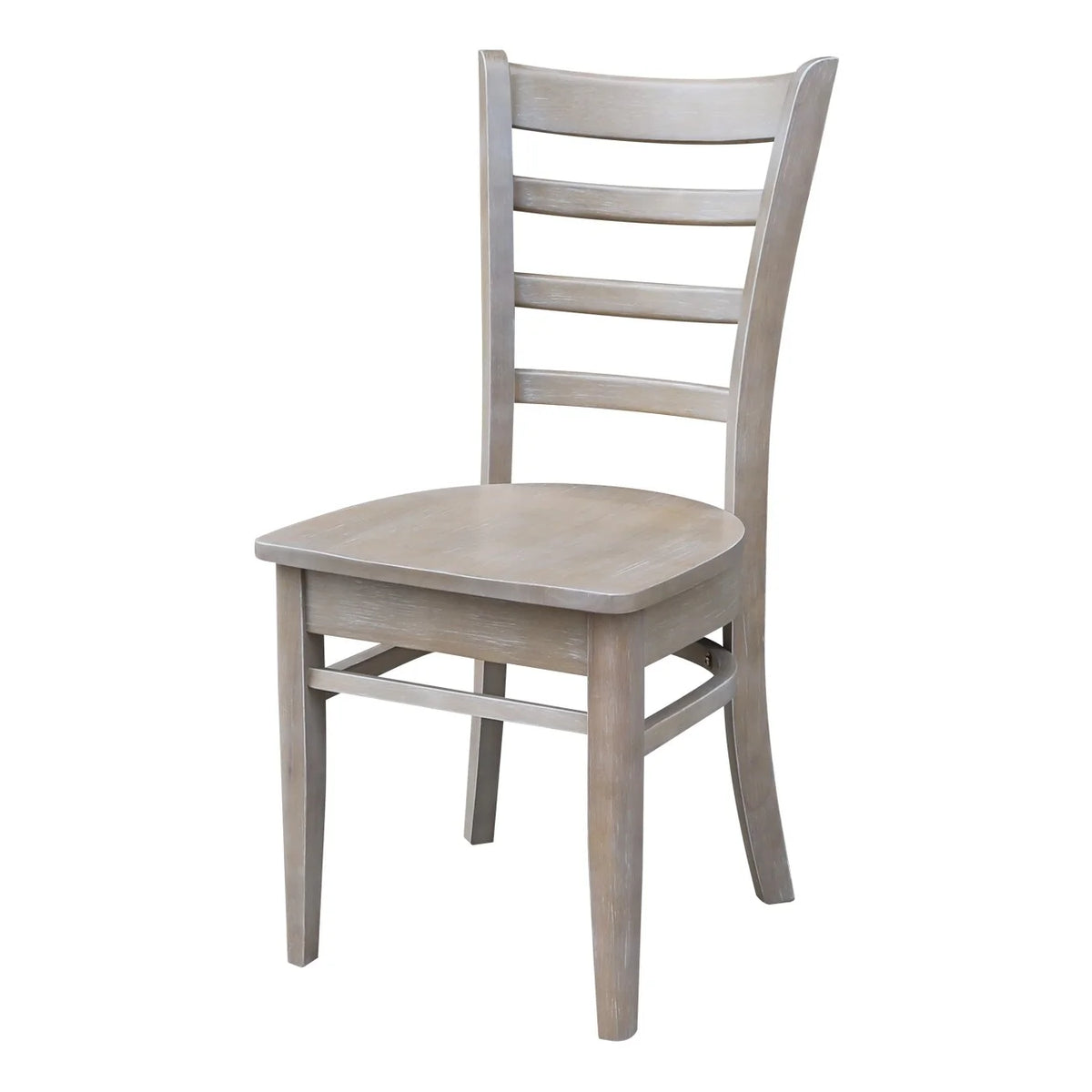 Solid Wood Side Chair Set of 2 Washed Gray Taupe X5134
