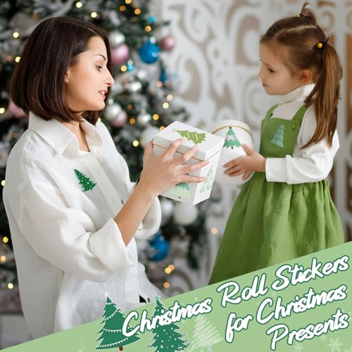 1000 Pcs Christmas Tree Stickers Self Adhesive Label Tag V97371
