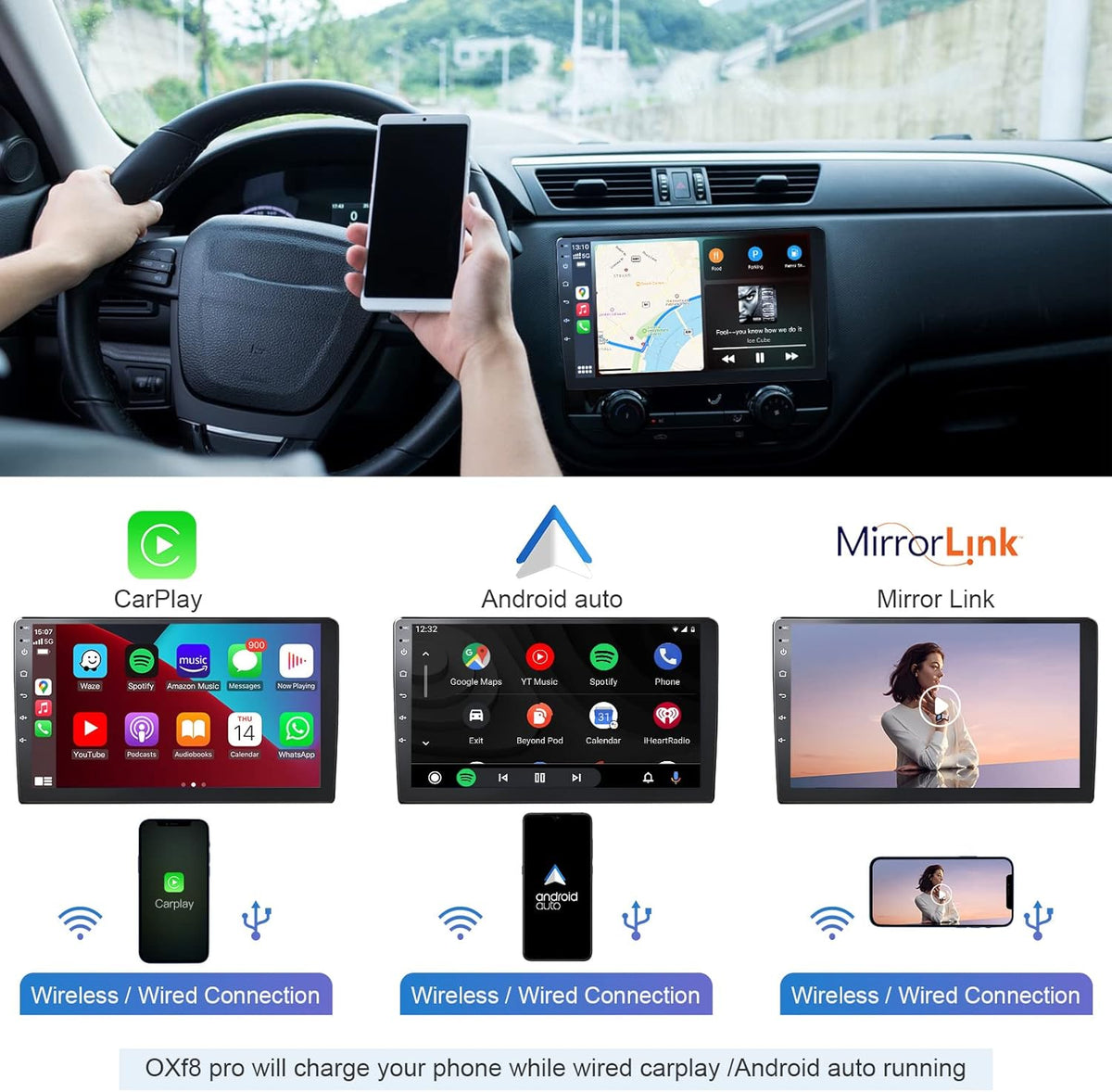 10.1 IPS Touchscreen Double Din Car Stereo with Backup Camera A945207