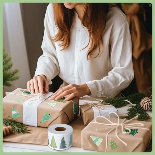 1000 Pcs Christmas Tree Stickers Self Adhesive Label Tag V97371