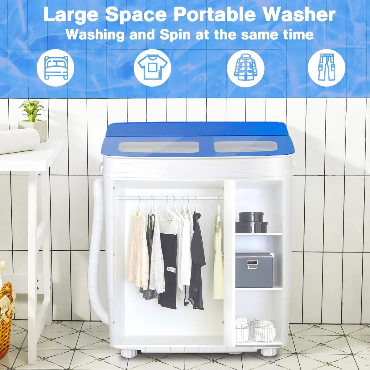 Portable Mini Twin Tub Washing Machine B46489