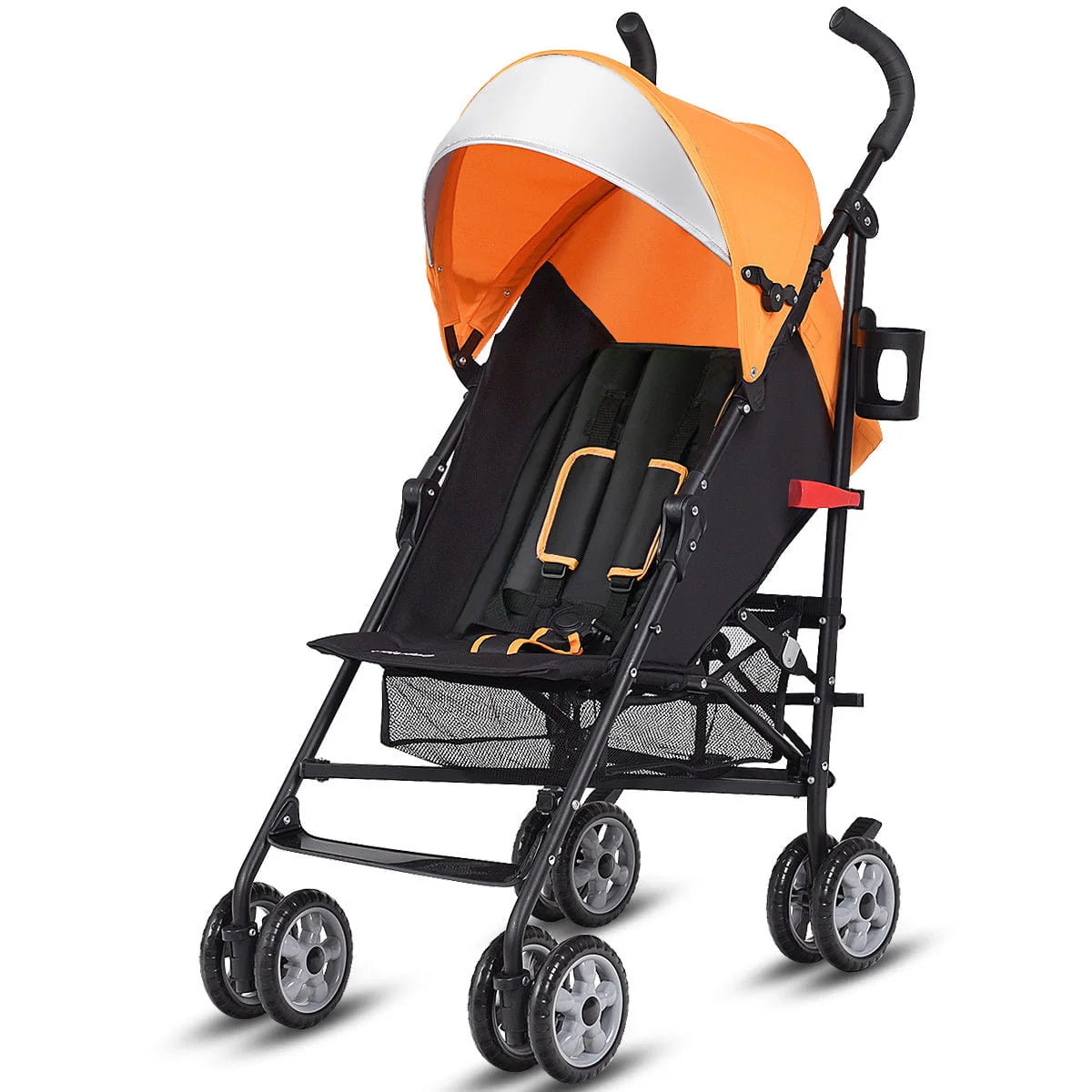 Folding Lightweight Umbrella Stroller with Storage Basket Black R422