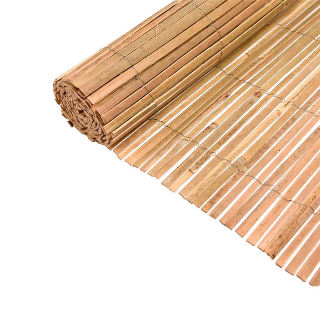 Natural Raw Split Bamboo Slat Fence 6 ft H x 6 ft L 2-Pack G9410