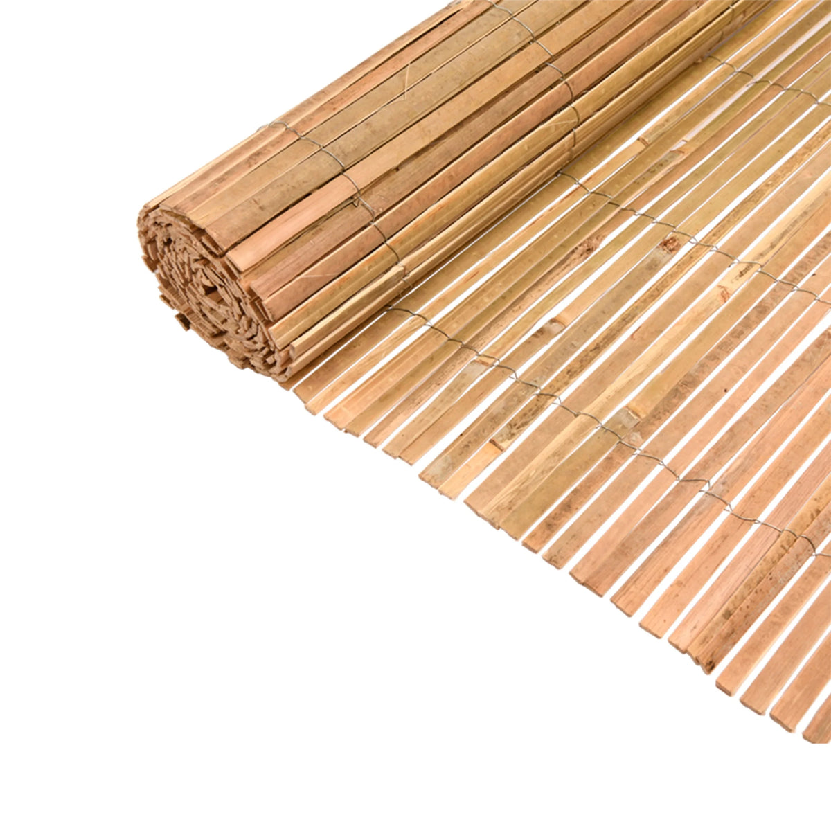 Natural Raw Split Bamboo Slat Fence 6 ft H x 6 ft L 2-Pack G9410