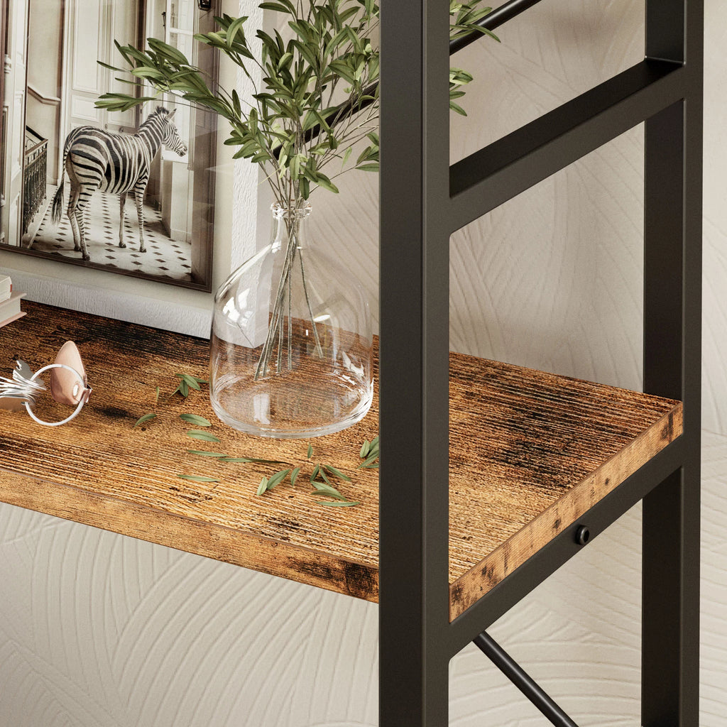 5-Tier Corner Bookcase with Metal Frame P188