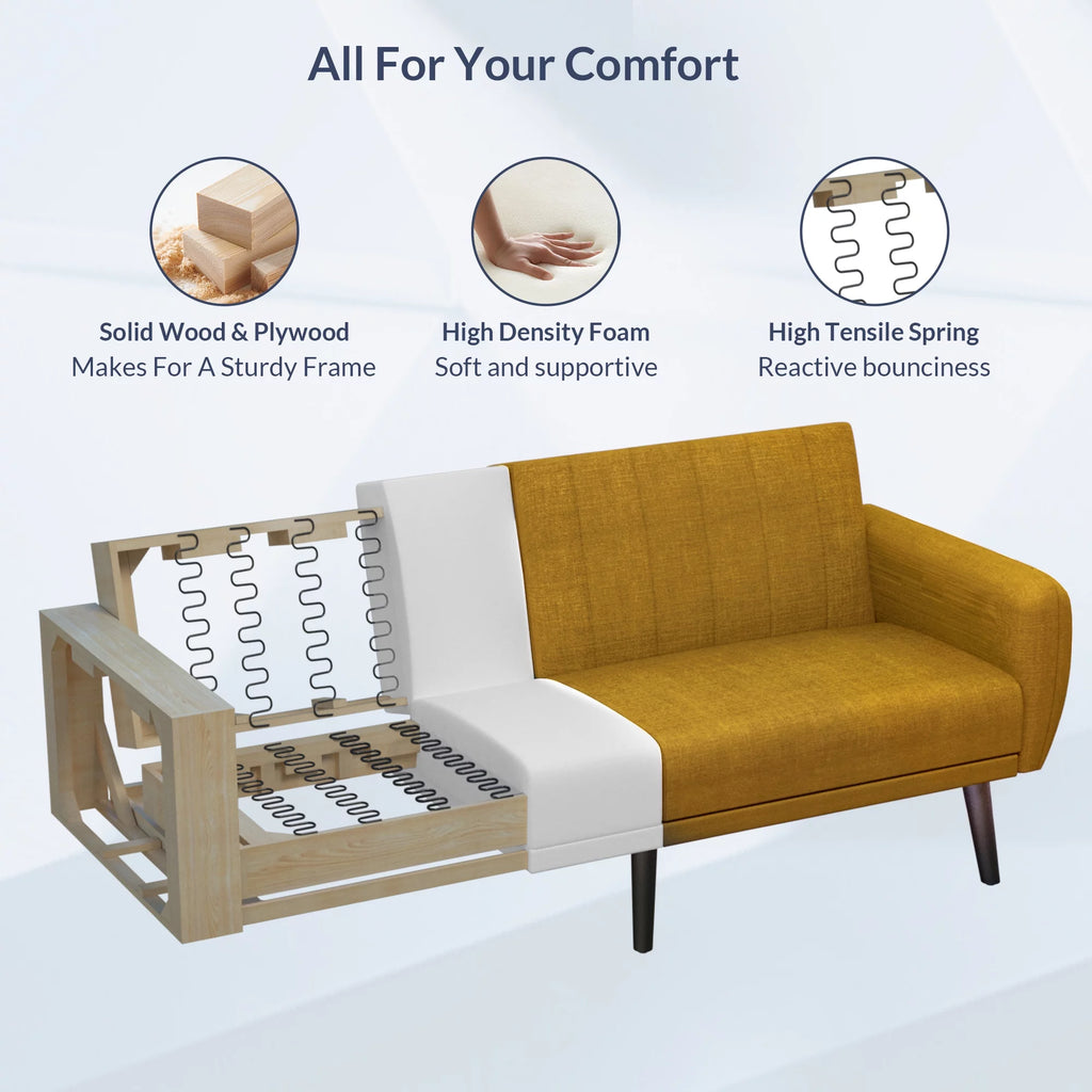 Convertible Sofa Bed Yellow W602