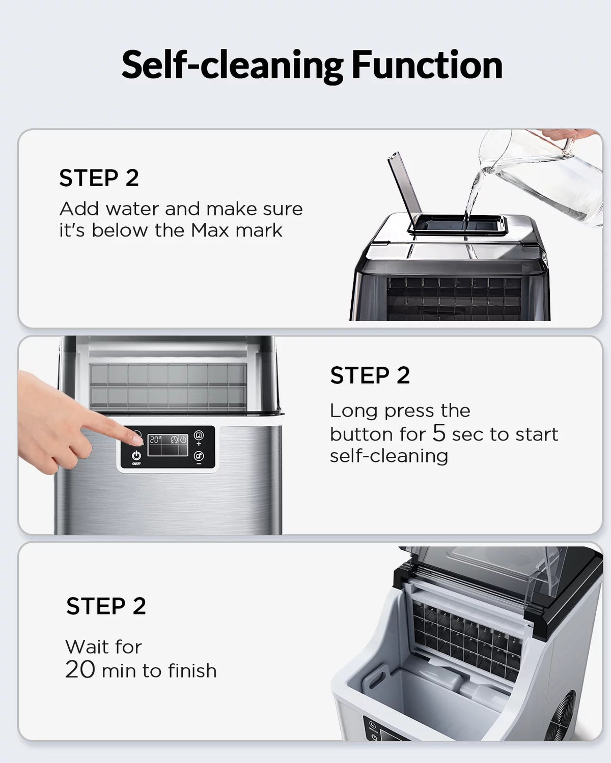 Countertop Ice Maker with Ice Scoop and Basket U87410