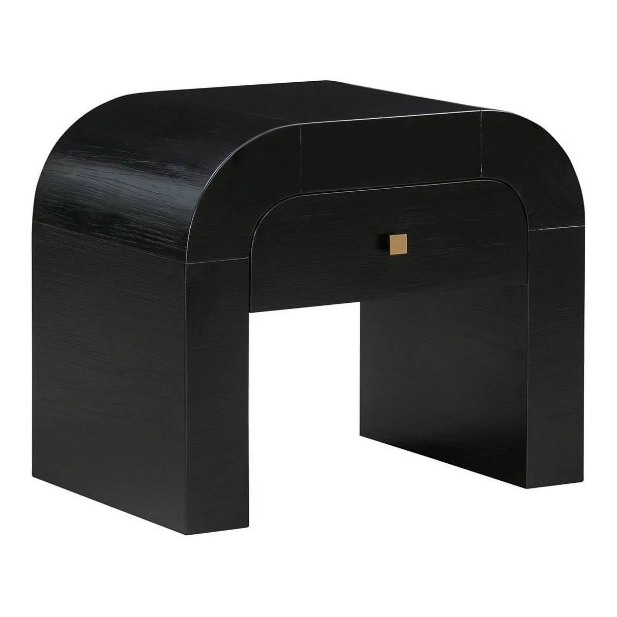 Black Acacia Wood Nightstand R235