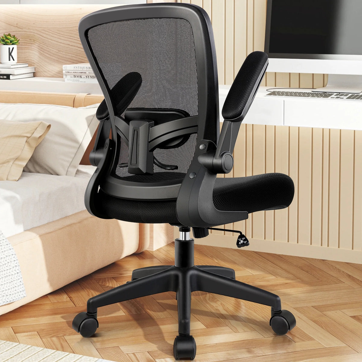 Grey Ergonomic Mesh Office Chair with Lumbar Support B808