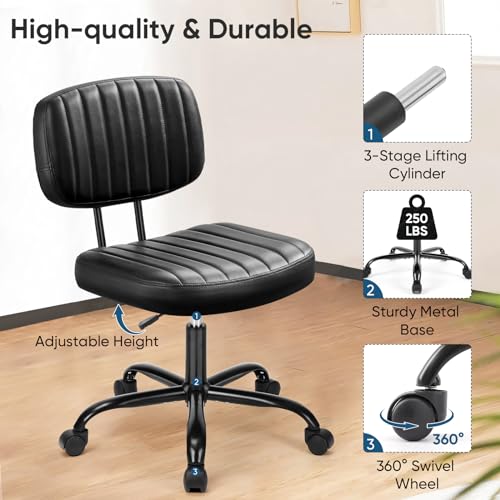Deep Brown Height Adjustable PU Leather Swivel Office Chair R1393