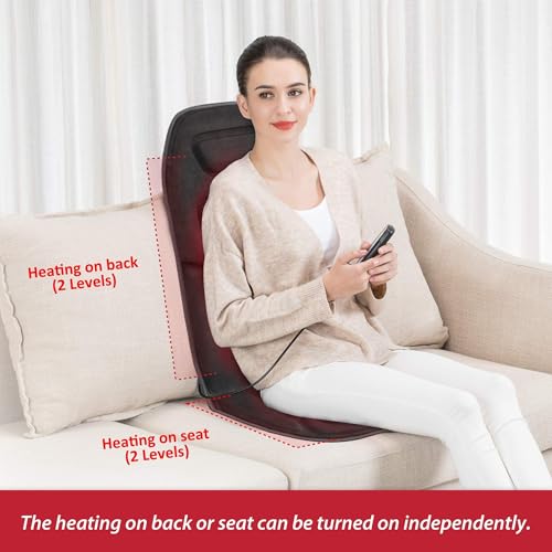 Massage Seat Cushion with Heat 10 Motors Vibration Chair Pad D7727