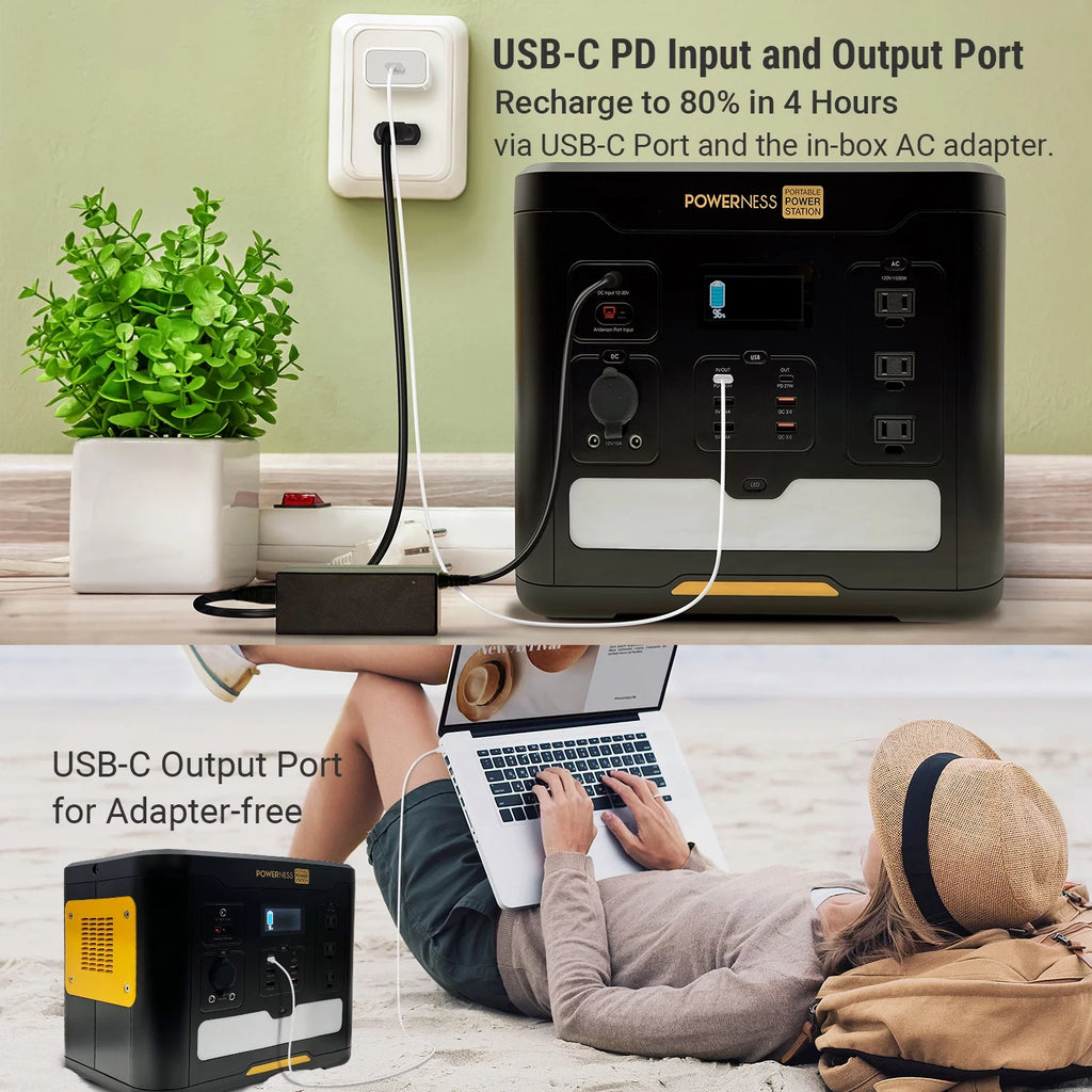 Portable Power Station 1536Wh LiFePO4 with 1500W AC Outlets U866
