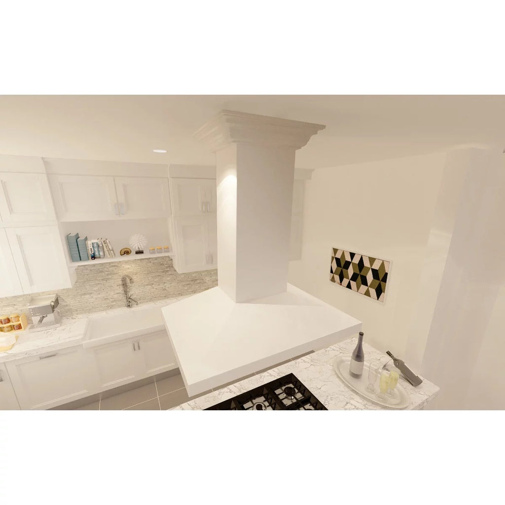 30 in. Wooden Island Mount Range Hood with 760 CFM Motor L367