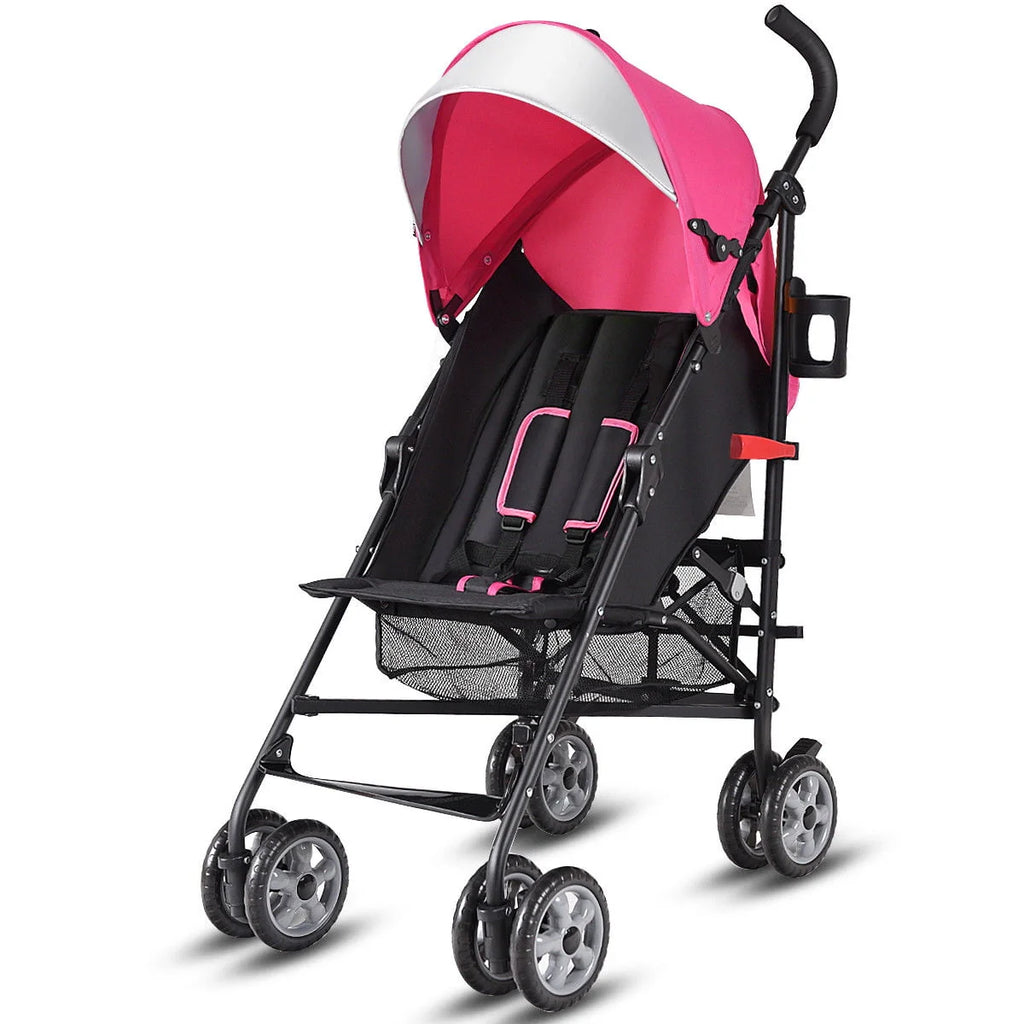 Folding Lightweight Umbrella Stroller with Storage Basket Black R422