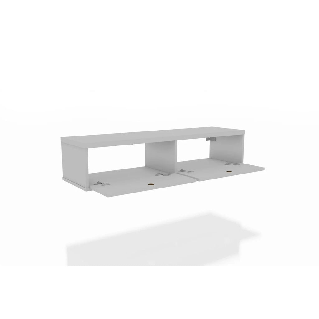 White 2 Shelf Floating Office Desk P972