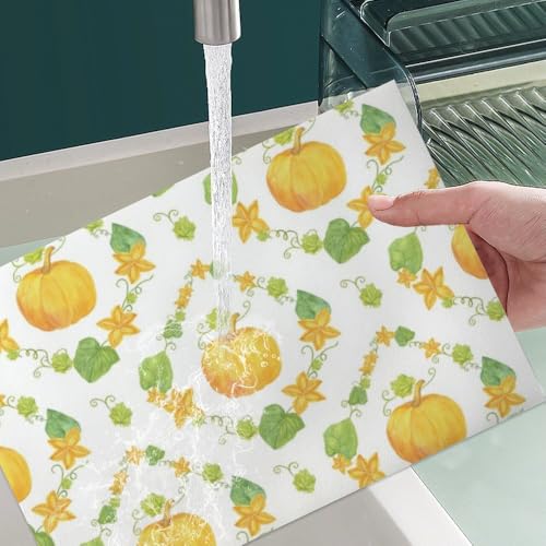 Fall Gourd Pattern Faux Leather 12 X 18 Inch 6Pc Placemat Set S17851