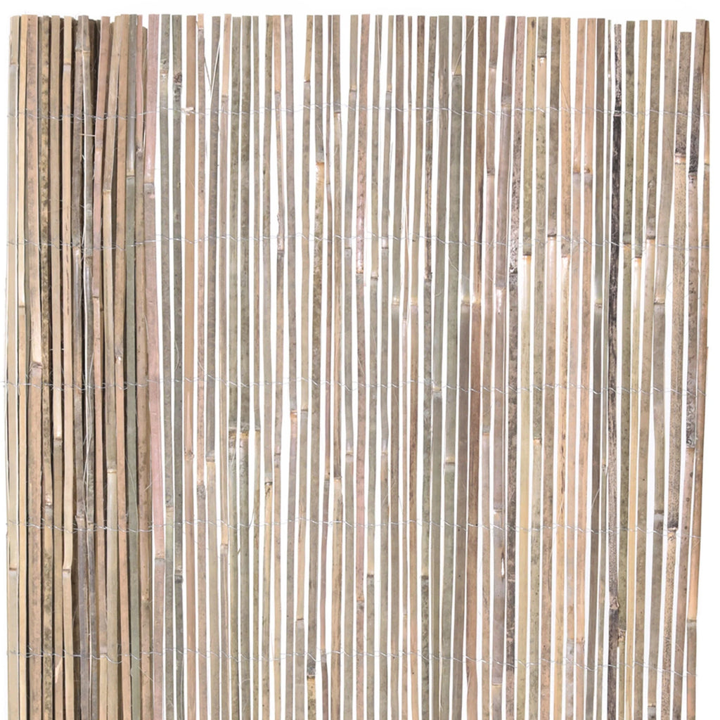 Natural Raw Split Bamboo Slat Fence 6 ft H x 6 ft L 2-Pack G9410