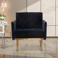 Green Velvet Upholstered Accent Chair with Metal Legs I89394
