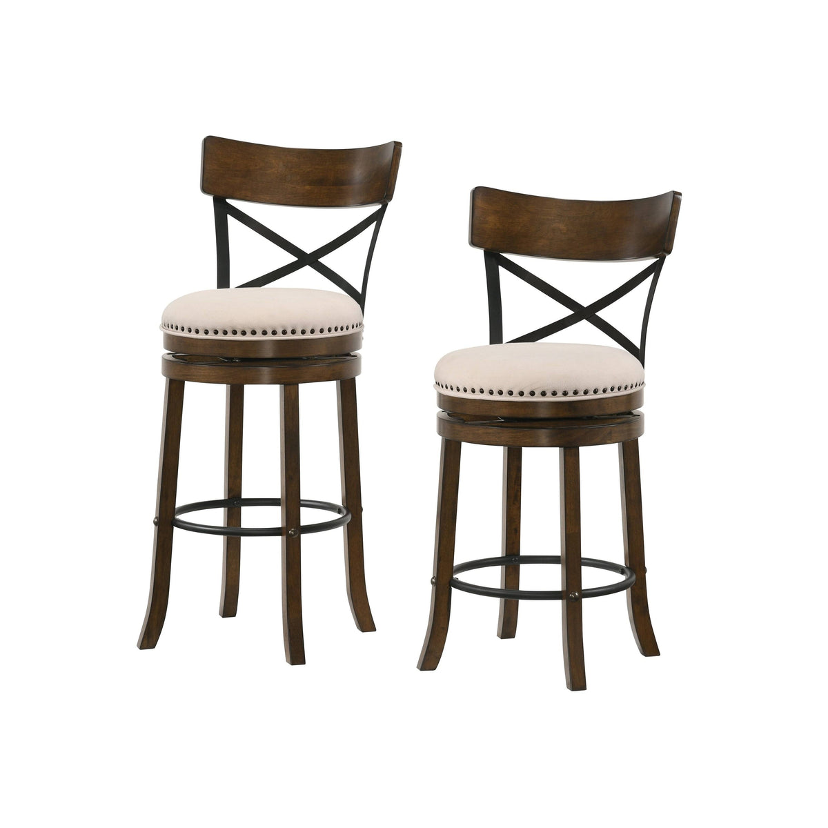 Light Grey Swivel Barstools Set of 2 M758