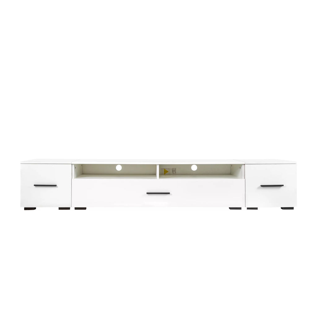 White High Gloss TV Stand with LED Lights U7867