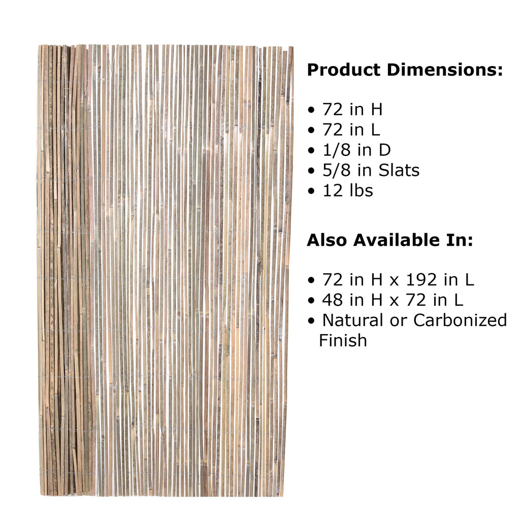 Natural Raw Split Bamboo Slat Fence 6 ft H x 6 ft L 2-Pack G9410